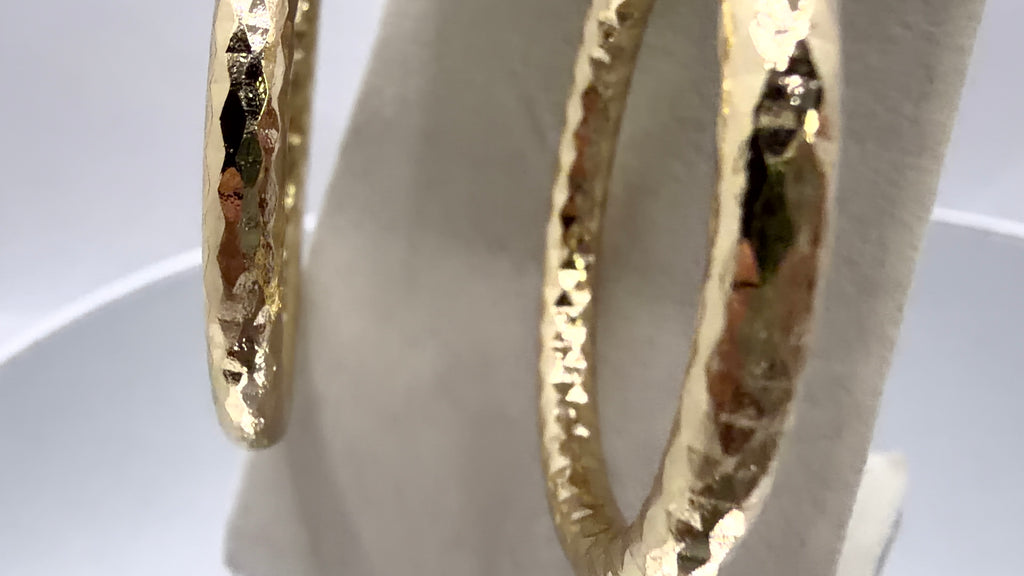 Gold Hammered Hoop Earrings