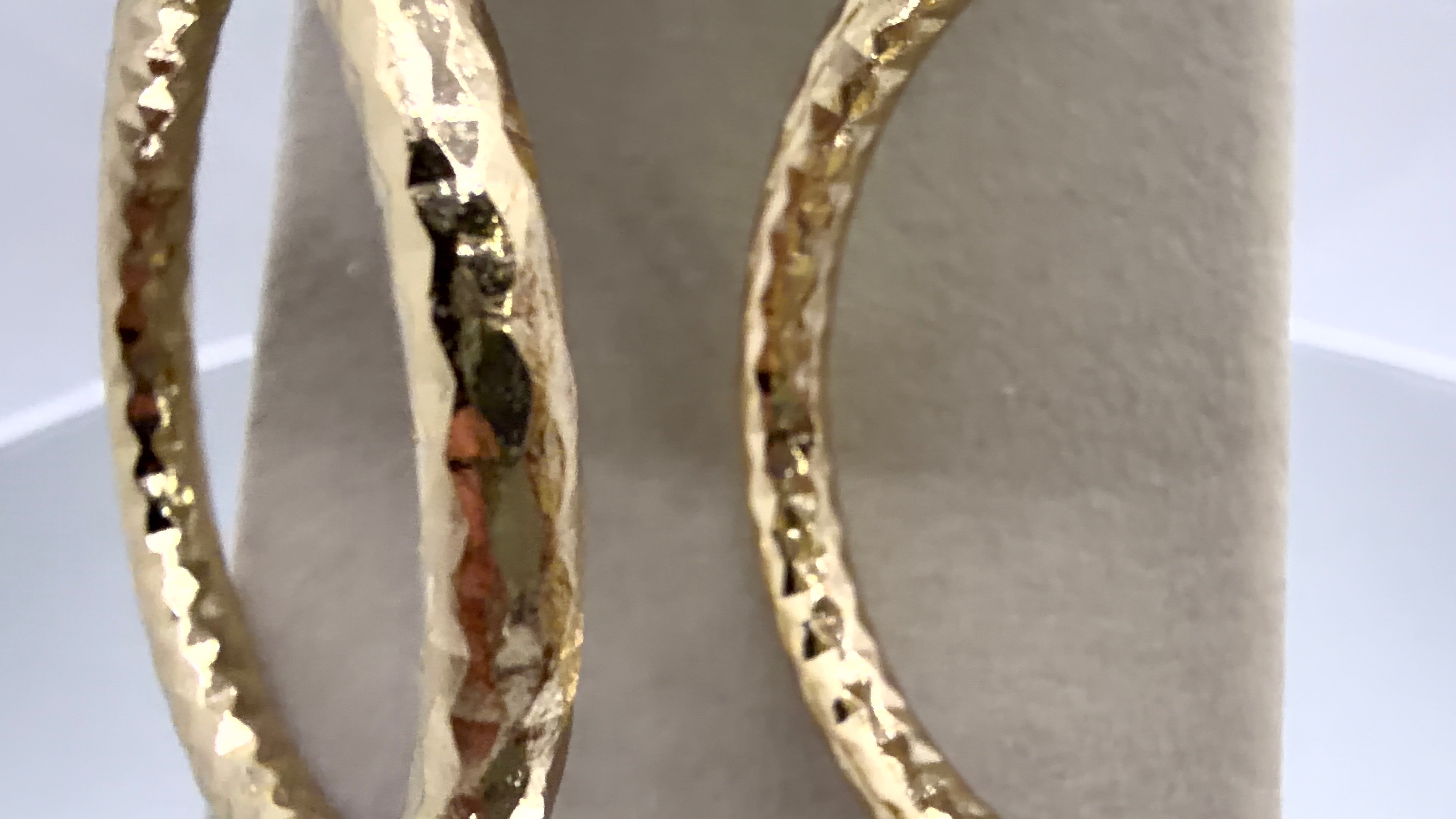 Gold Hammered Hoop Earrings