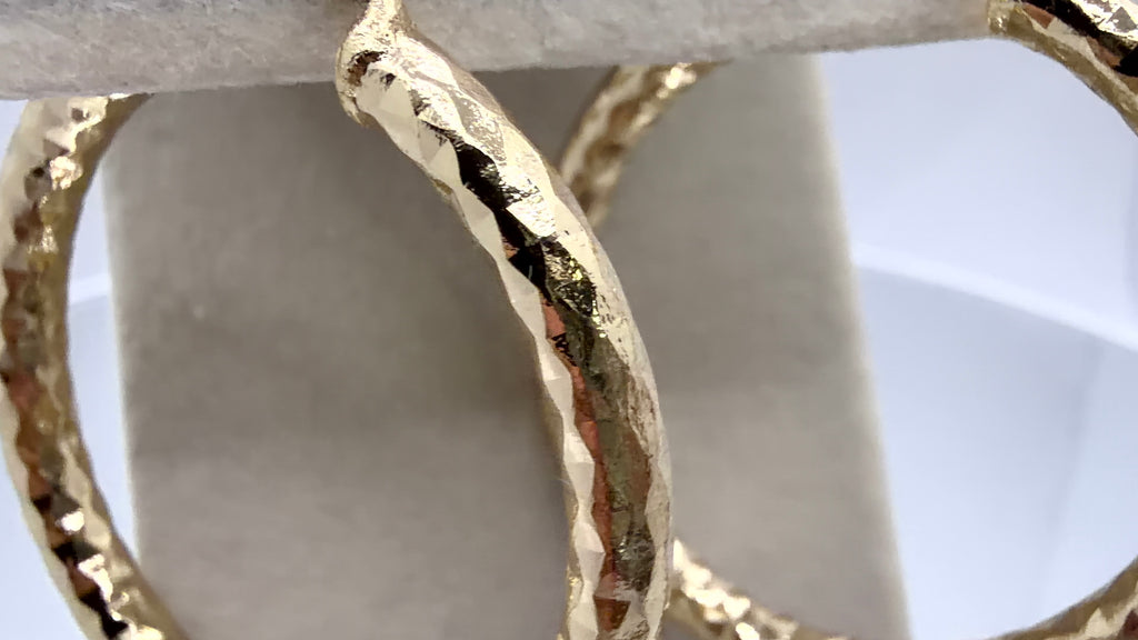 Gold Hammered Hoop Earrings