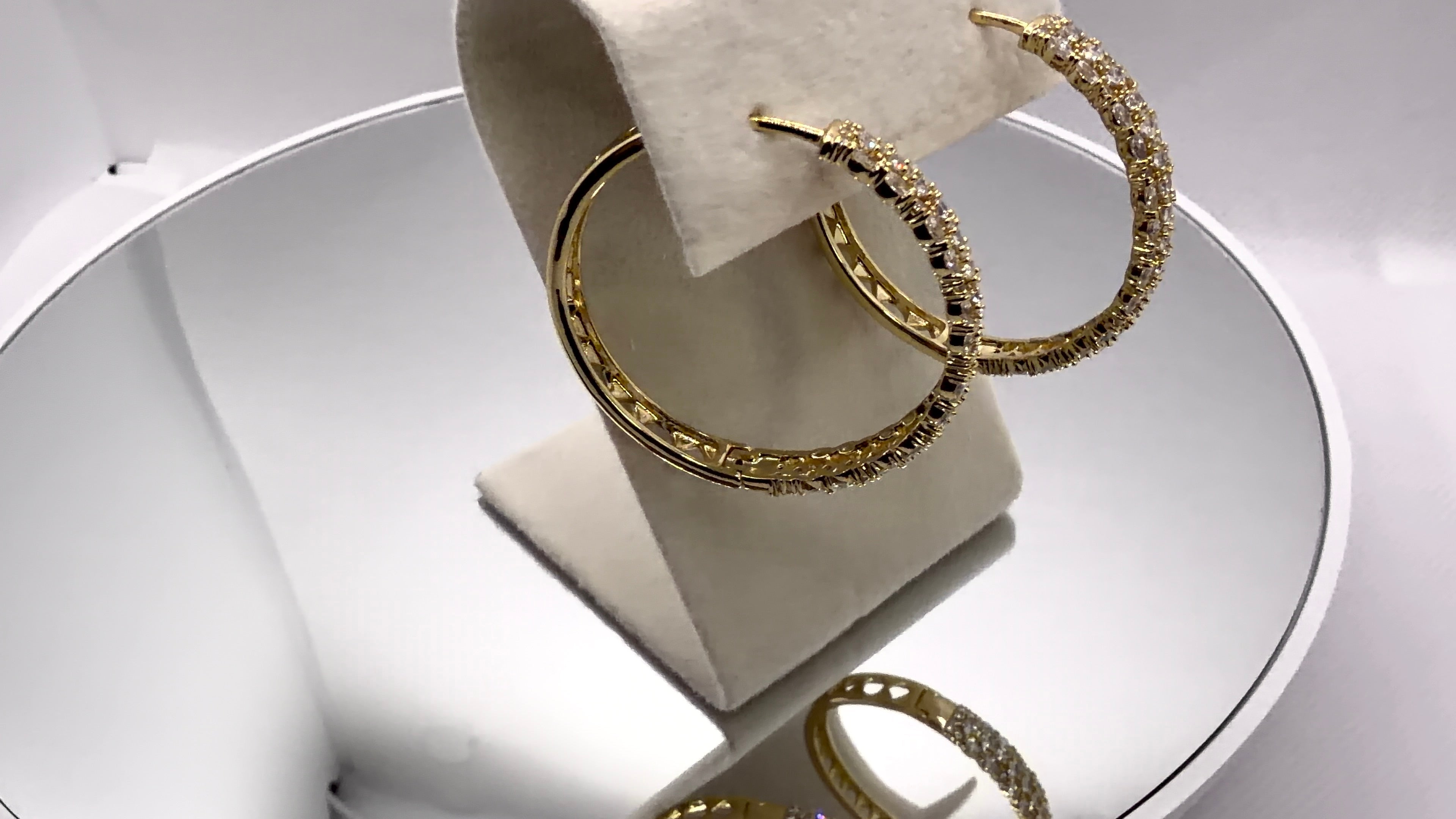 Crystal Pavé Gold Hoop Earrings