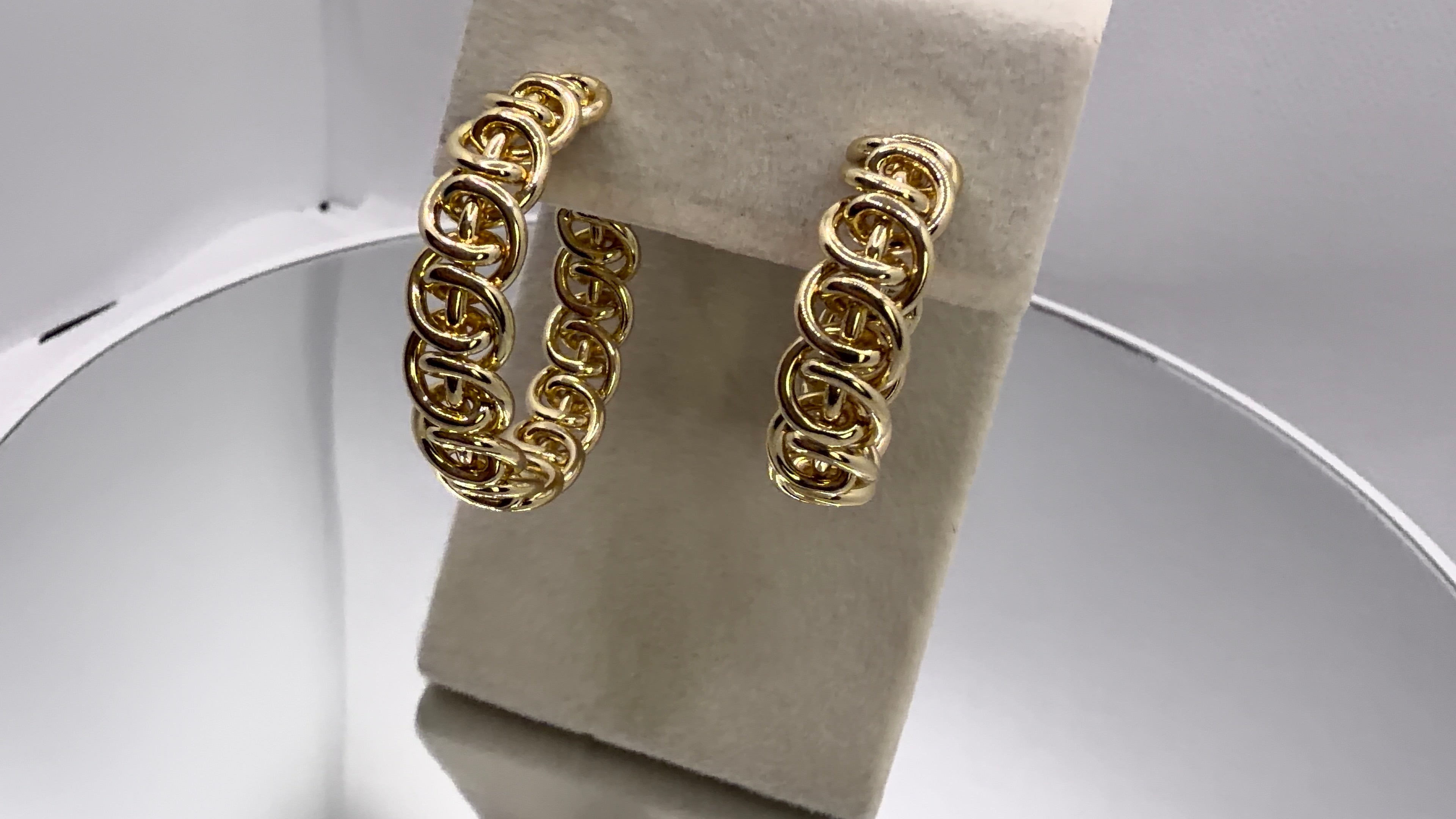 Gold Chain Link Hoop Earrings