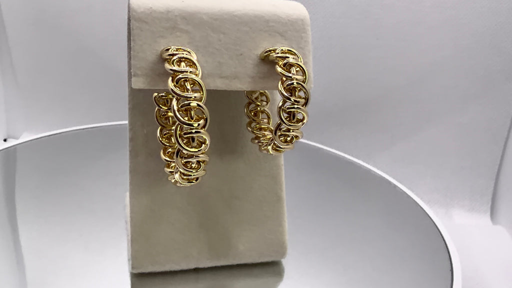 Gold Chain Link Hoop Earrings