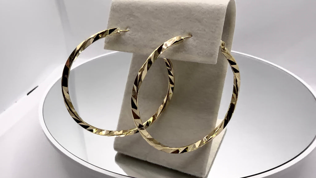 Diamond-Cut Hoop Earrings