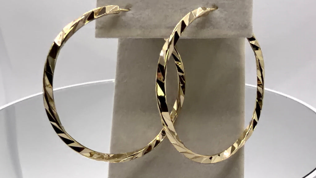 Diamond-Cut Hoop Earrings