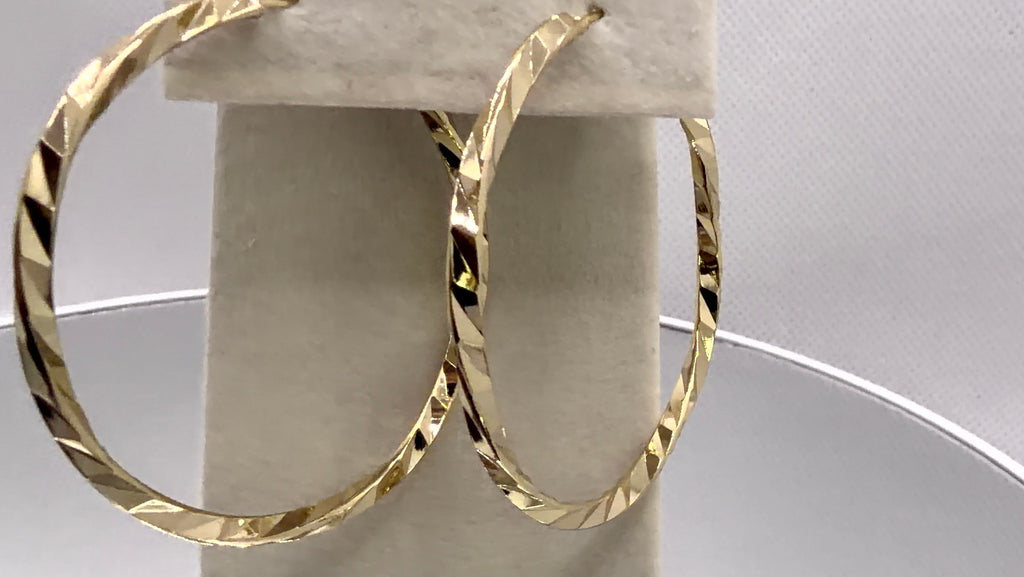Diamond-Cut Hoop Earrings