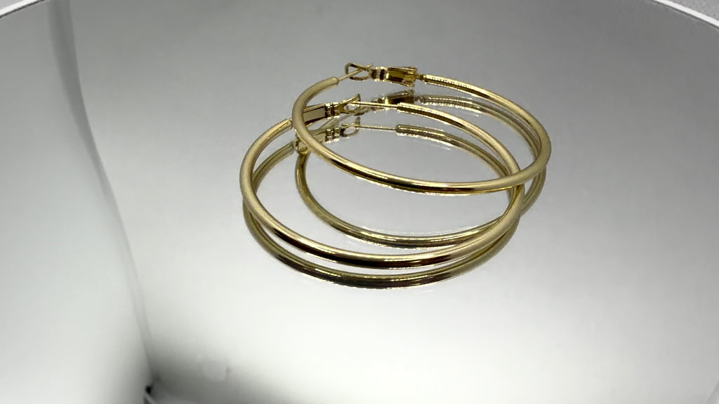 Oversized Gold Tube Hoop Earrings