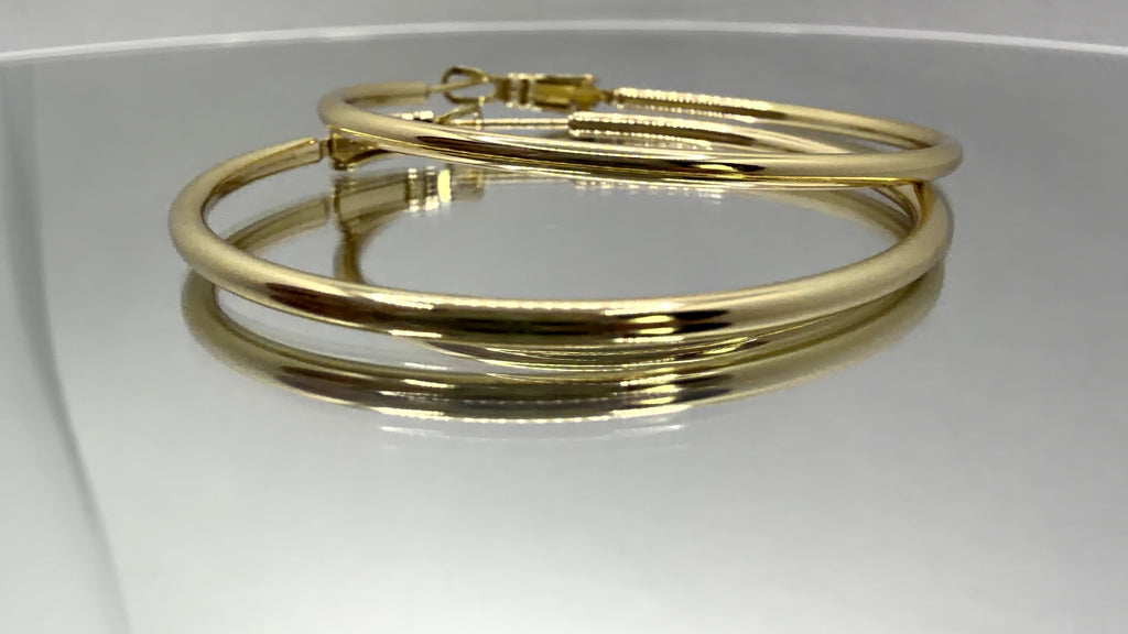 Oversized Gold Tube Hoop Earrings