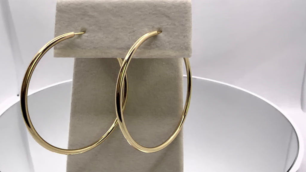 Oversized Gold Tube Hoop Earrings
