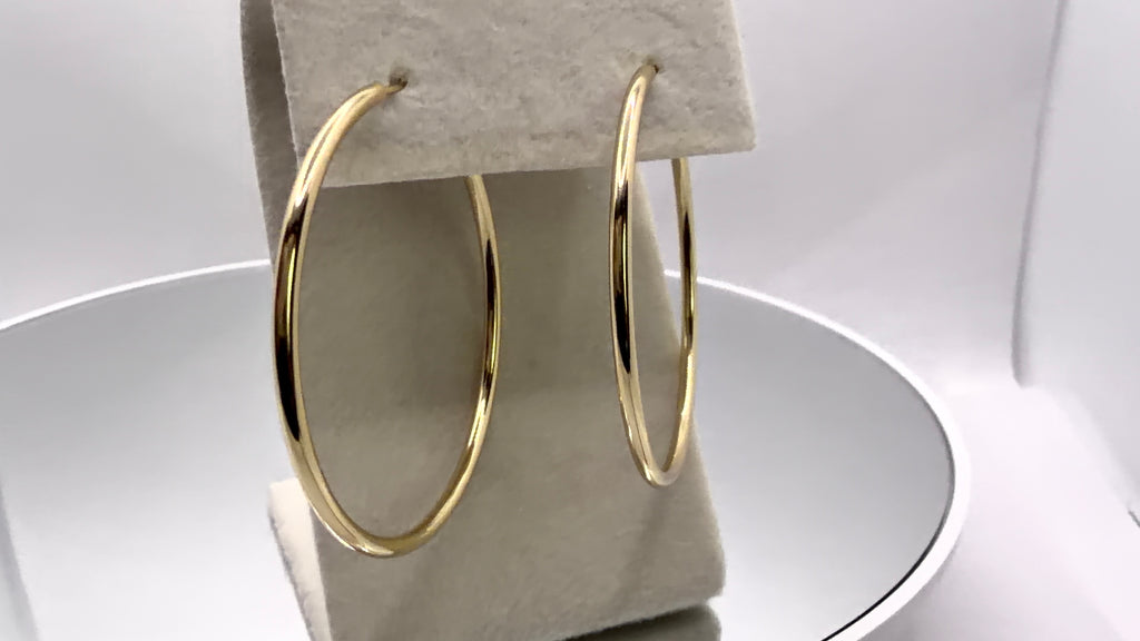 Oversized Gold Tube Hoop Earrings