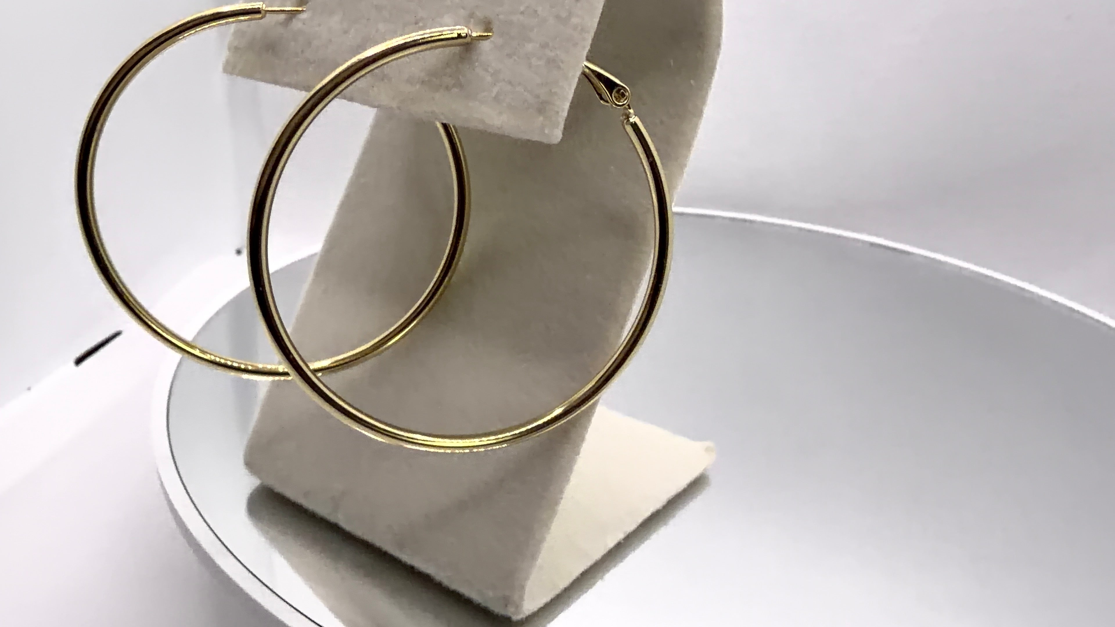 Oversized Gold Tube Hoop Earrings