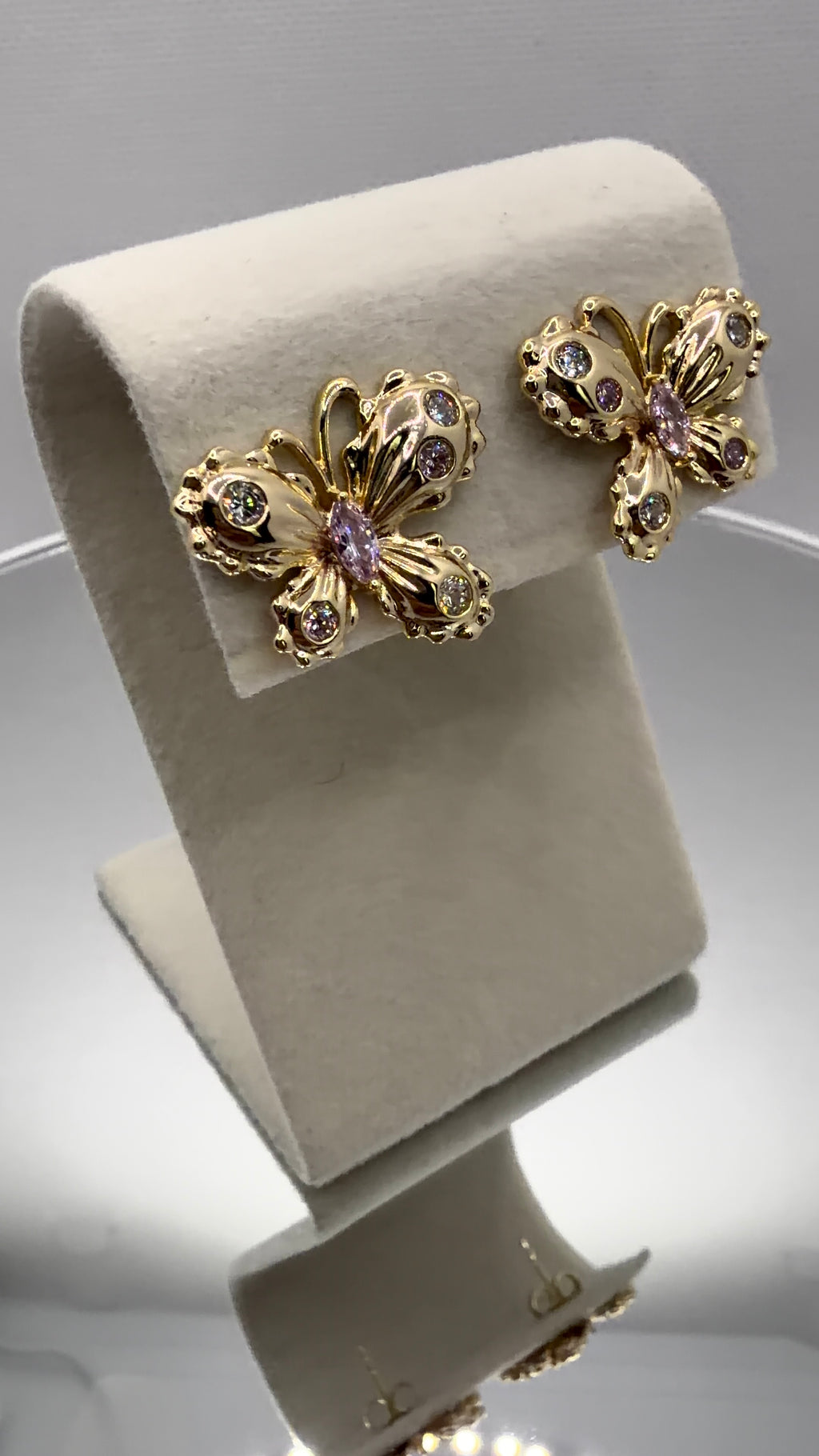 Gold Butterfly Stud Earrings