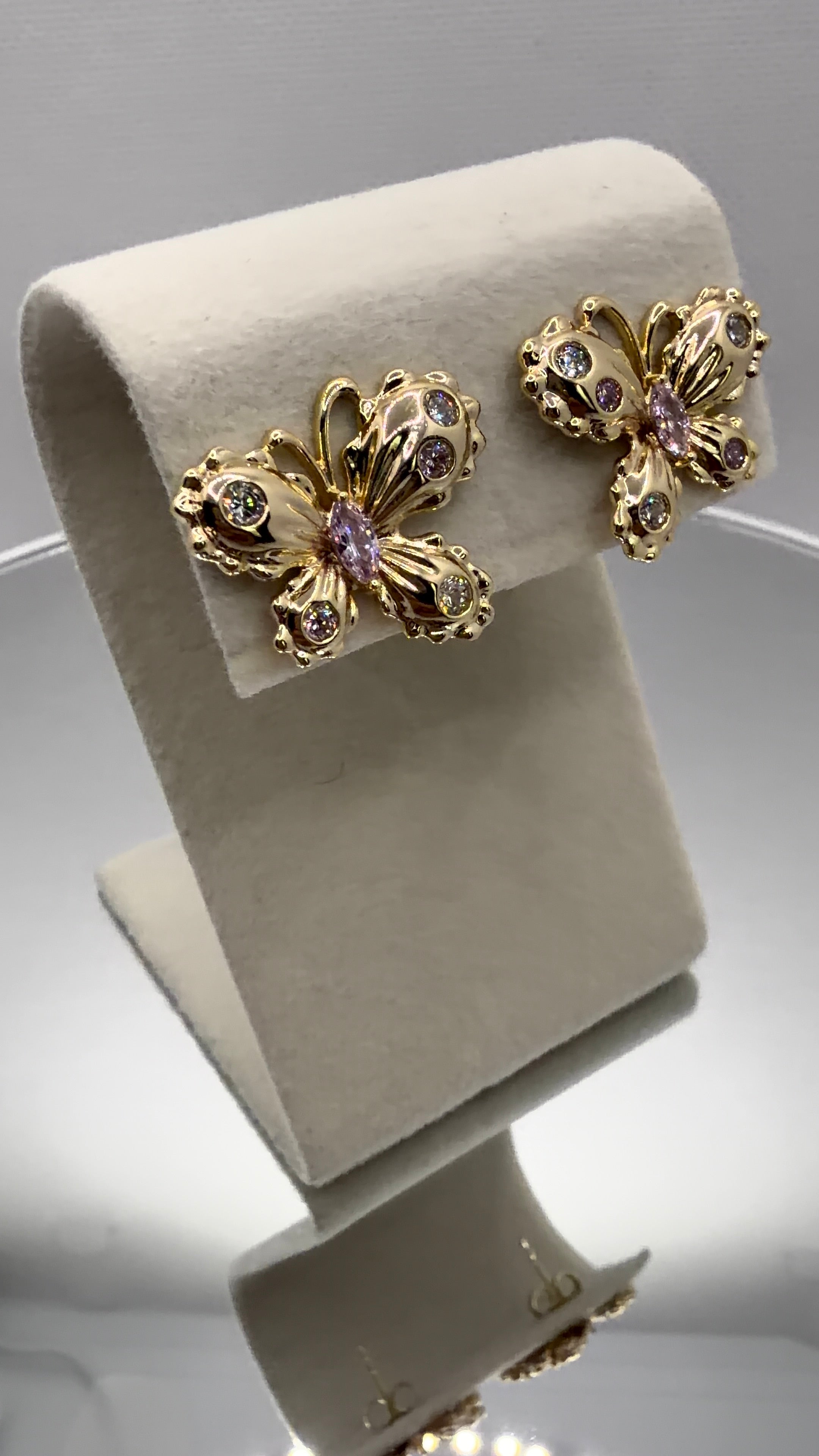 Gold Butterfly Stud Earrings