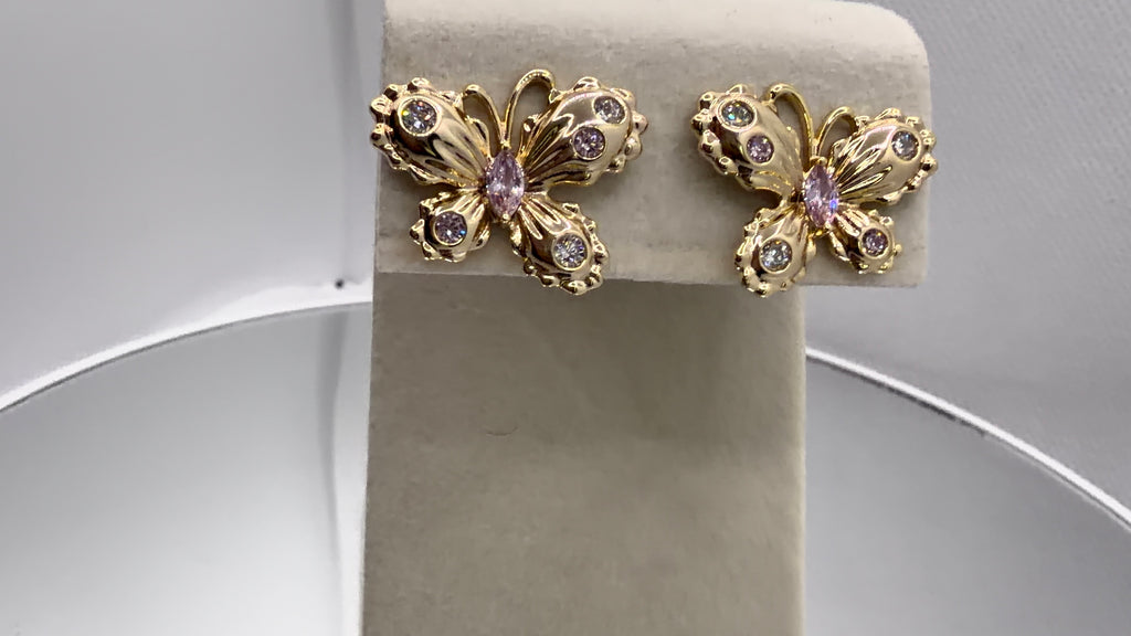 Gold Butterfly Stud Earrings