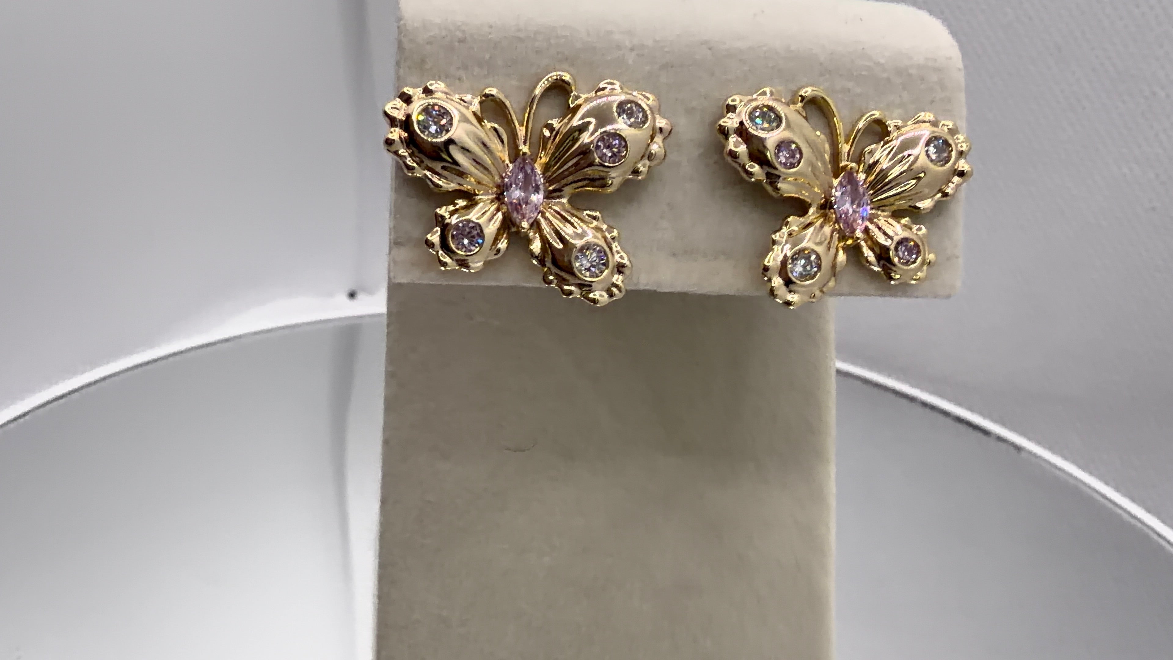 Gold Butterfly Stud Earrings