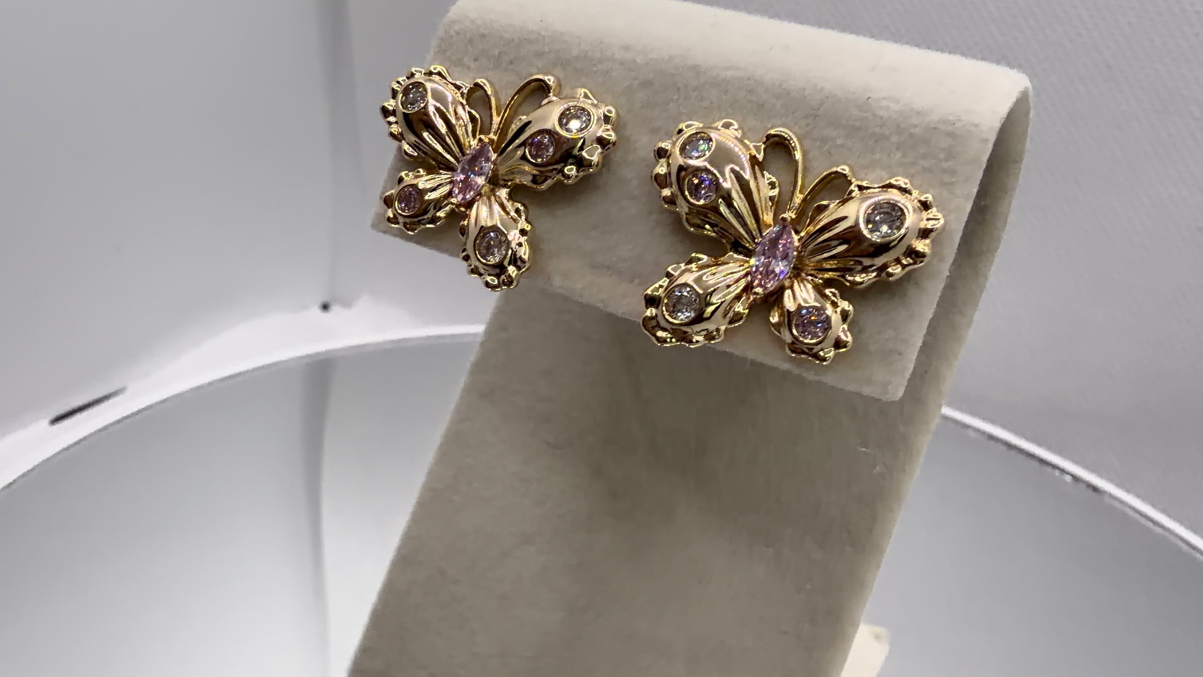 Gold Butterfly Stud Earrings