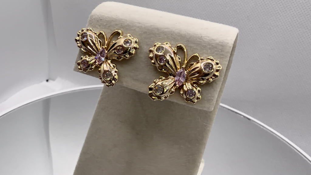 Gold Butterfly Stud Earrings