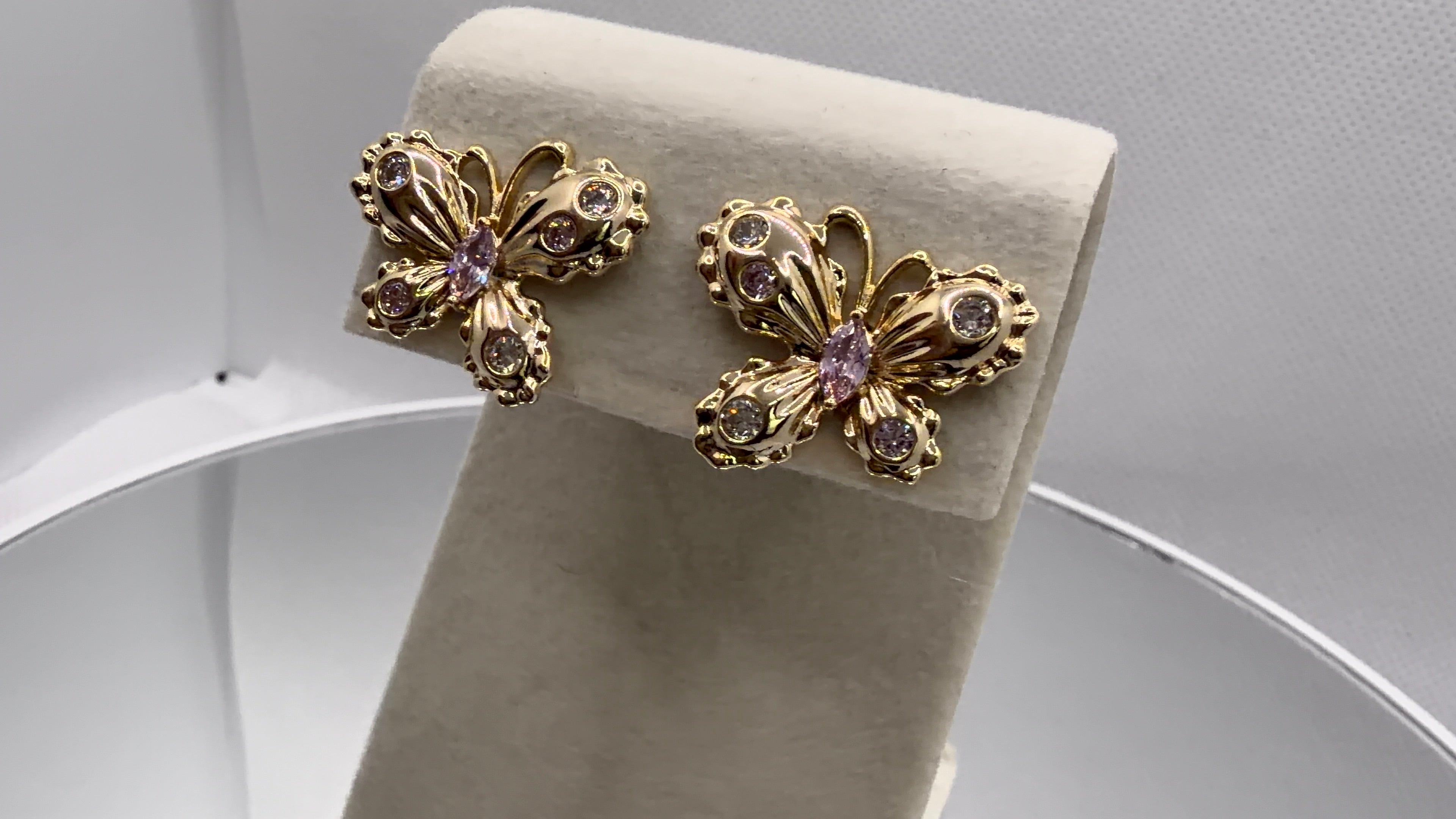 Gold Butterfly Stud Earrings