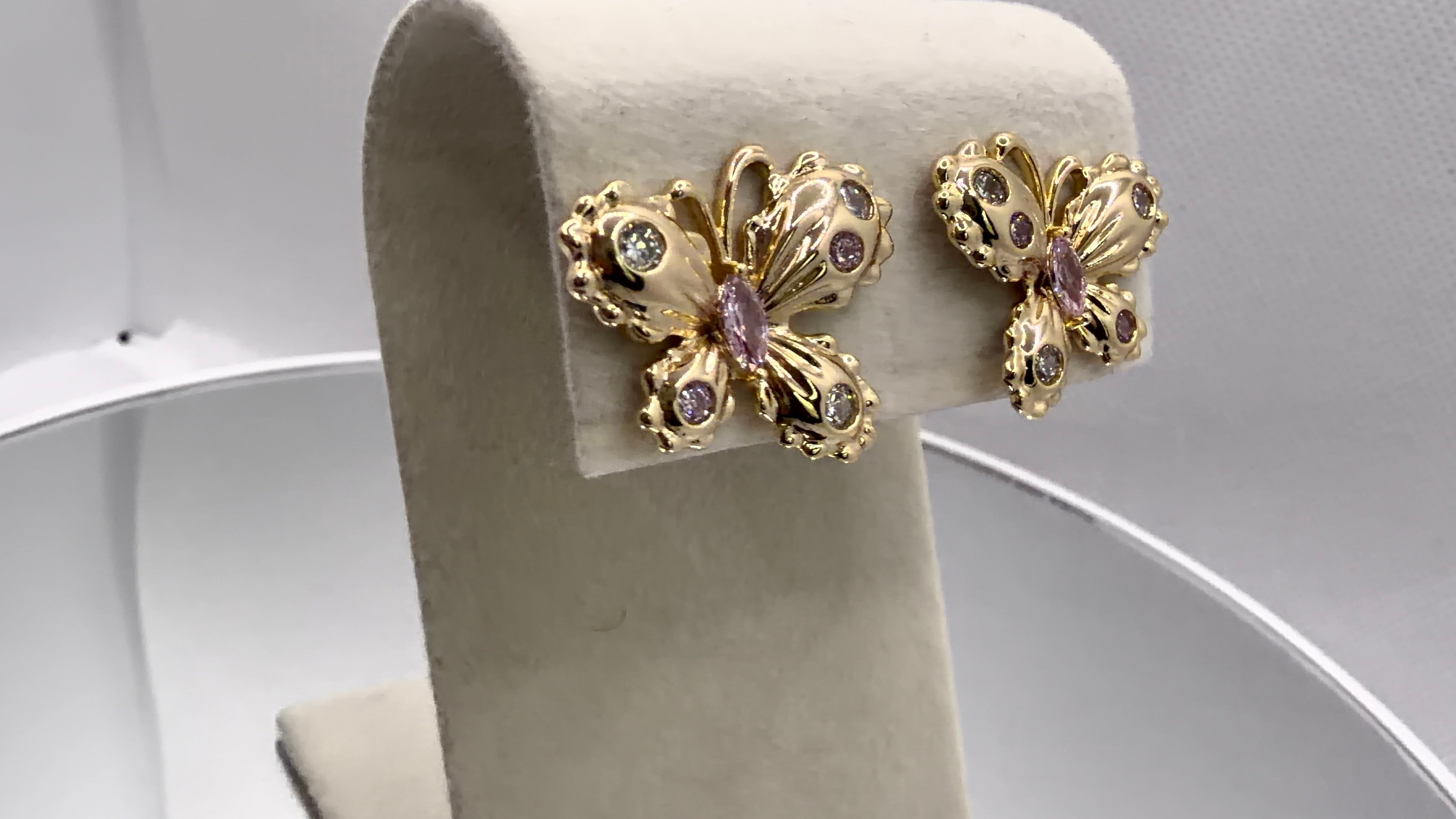 Gold Butterfly Stud Earrings