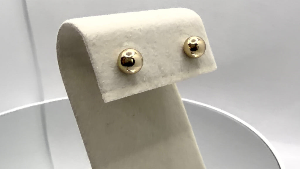 Polished Gold Ball Stud Earrings