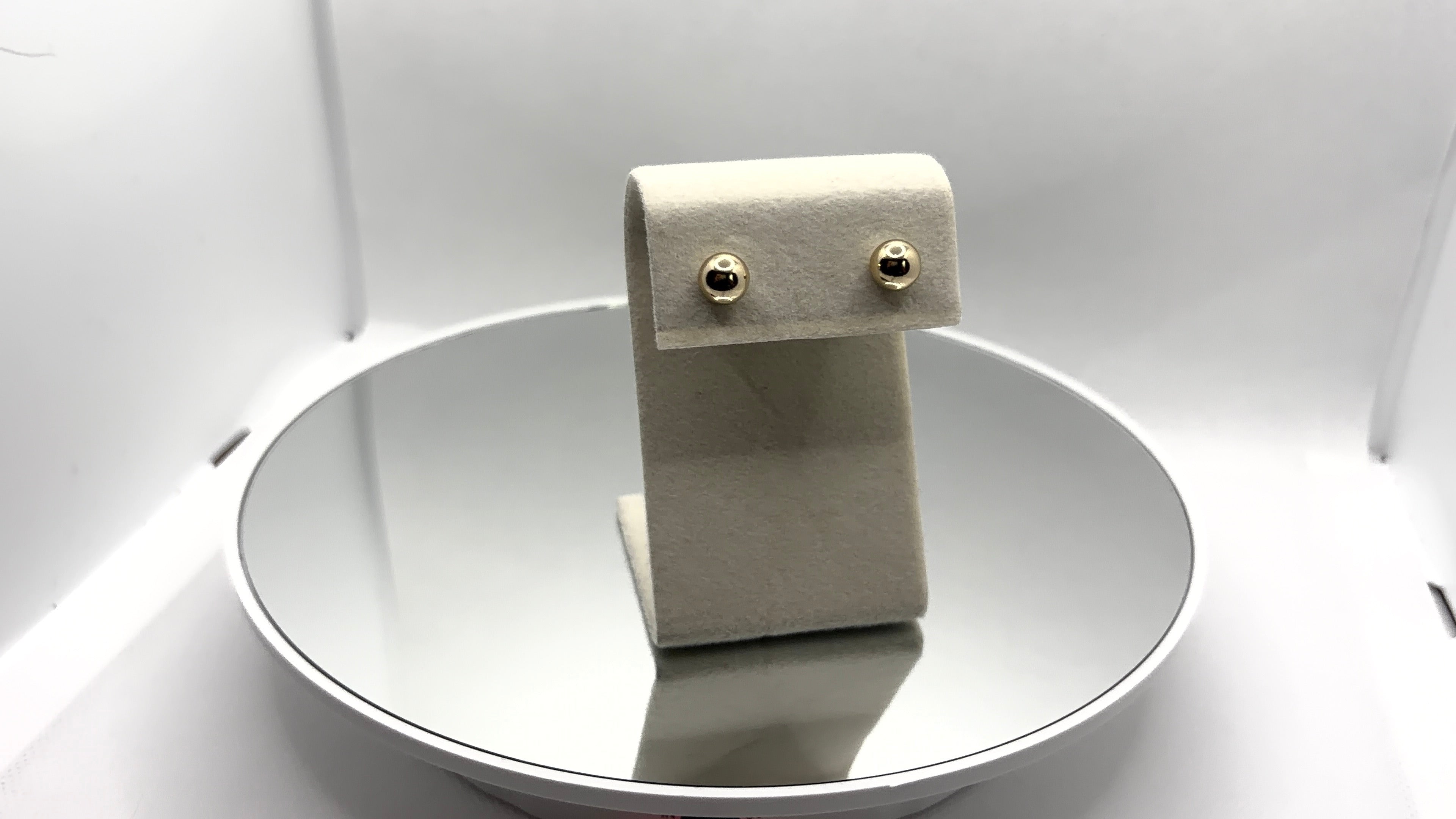 Polished Gold Ball Stud Earrings