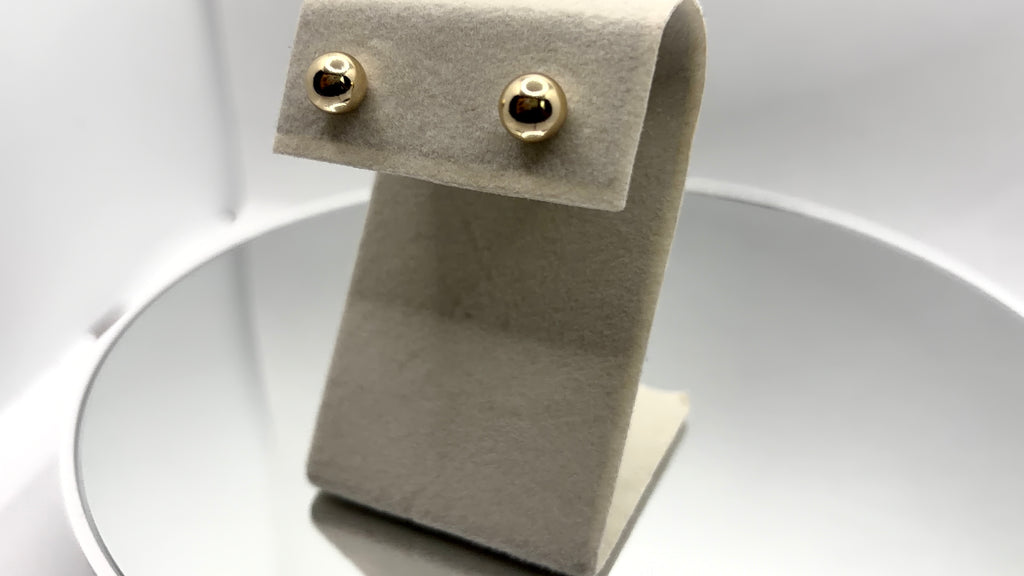 Polished Gold Ball Stud Earrings