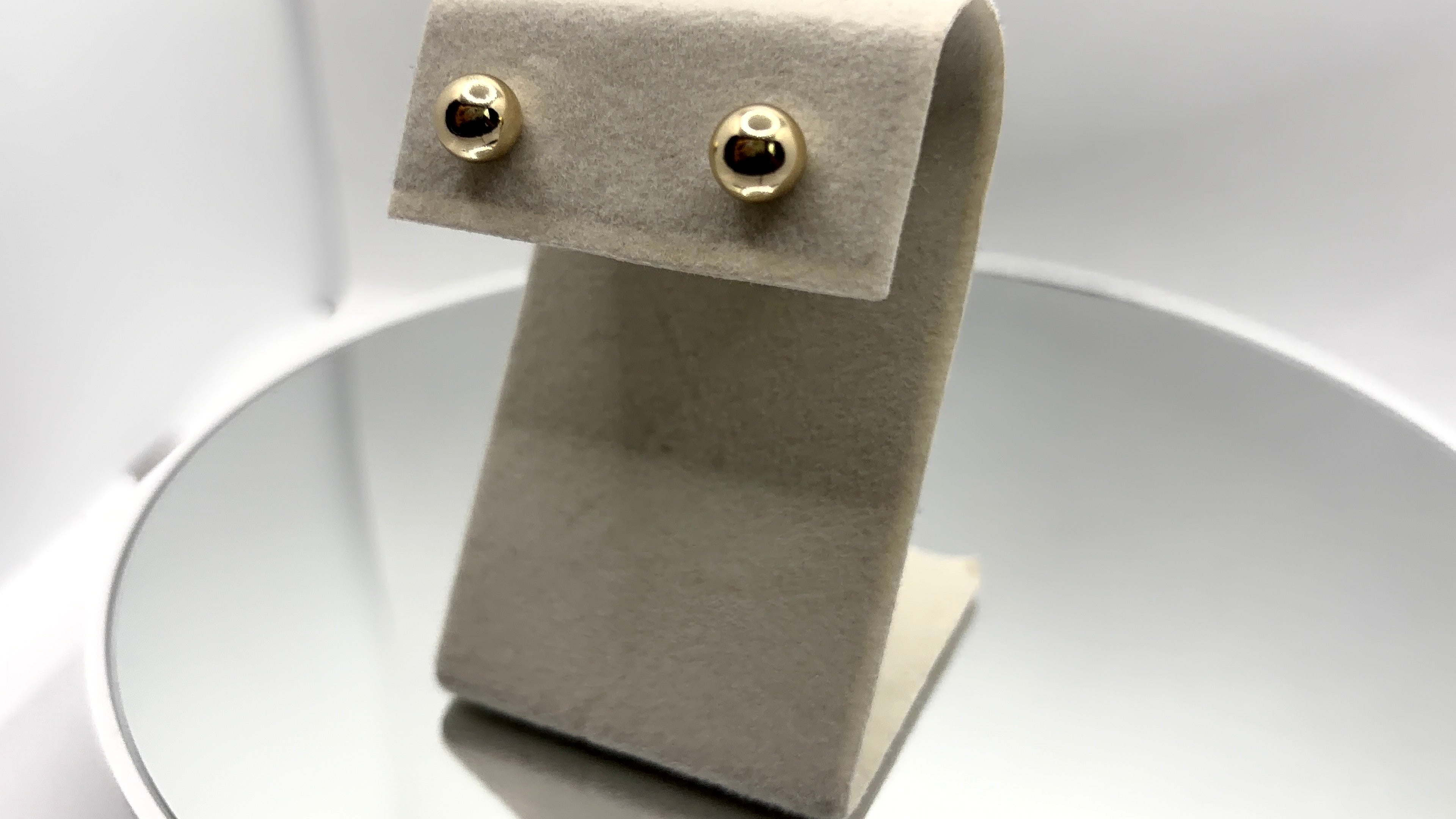 Polished Gold Ball Stud Earrings