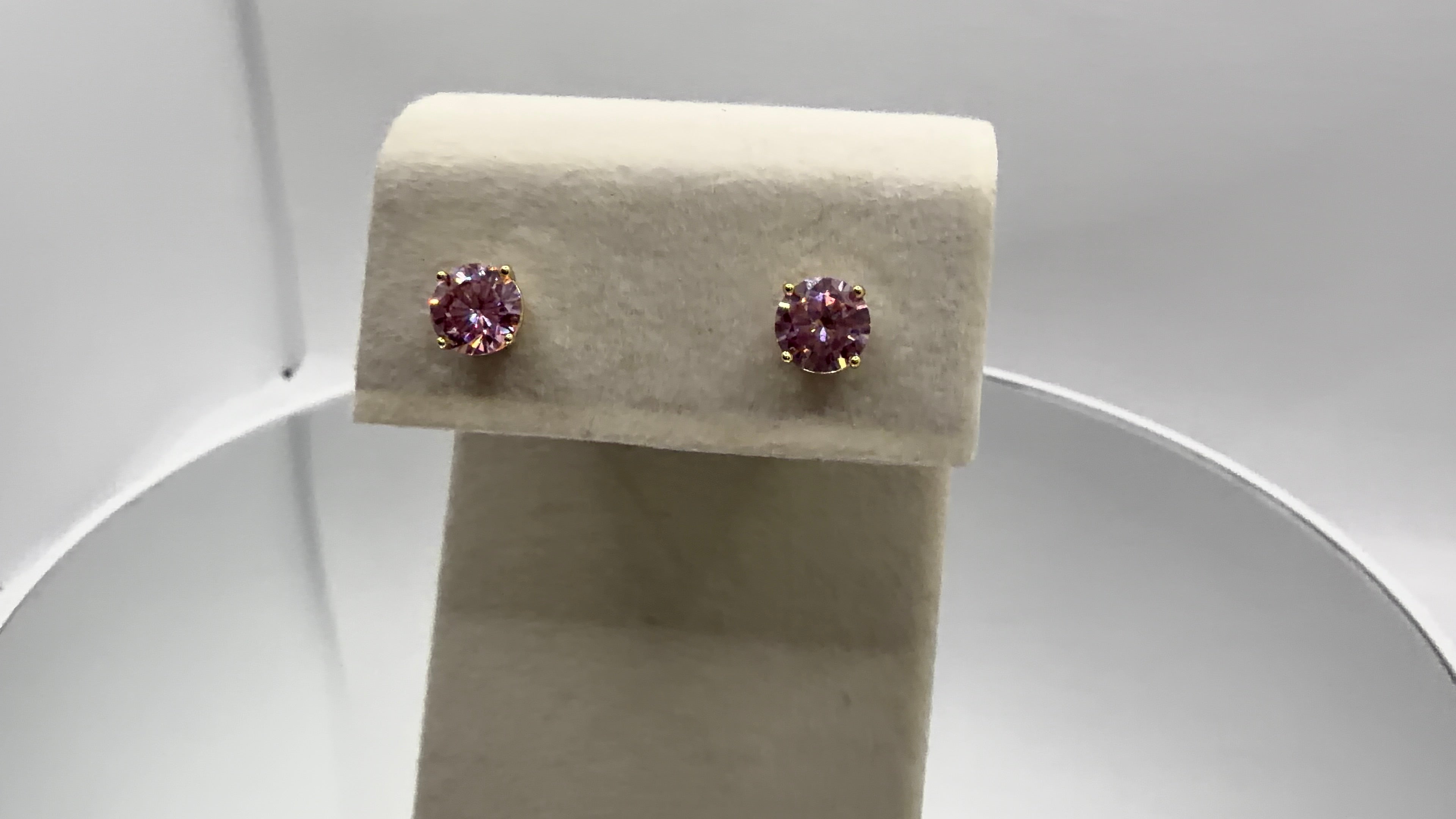 Round Solitaire Crystal Stud Earrings
