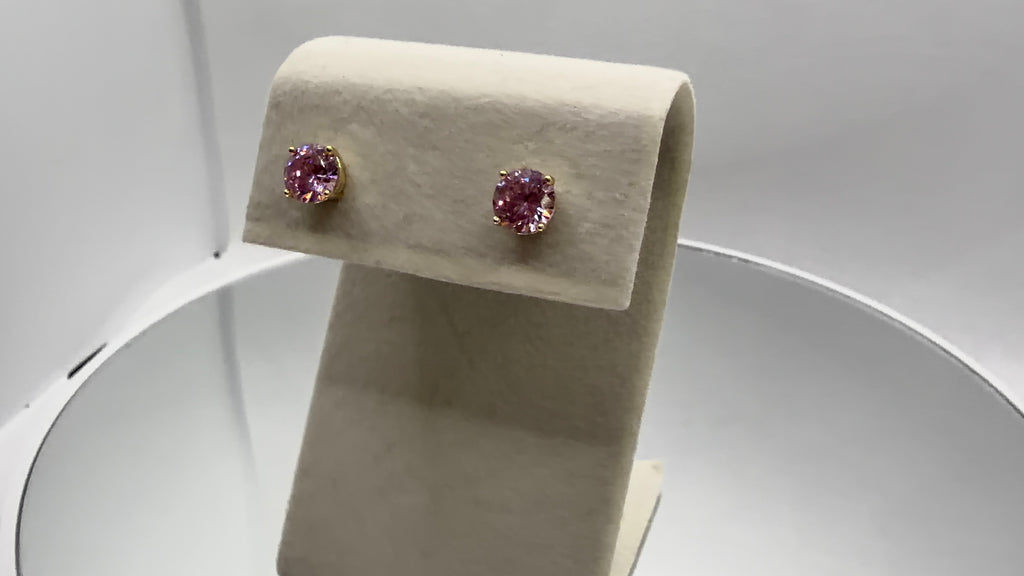 Round Solitaire Crystal Stud Earrings