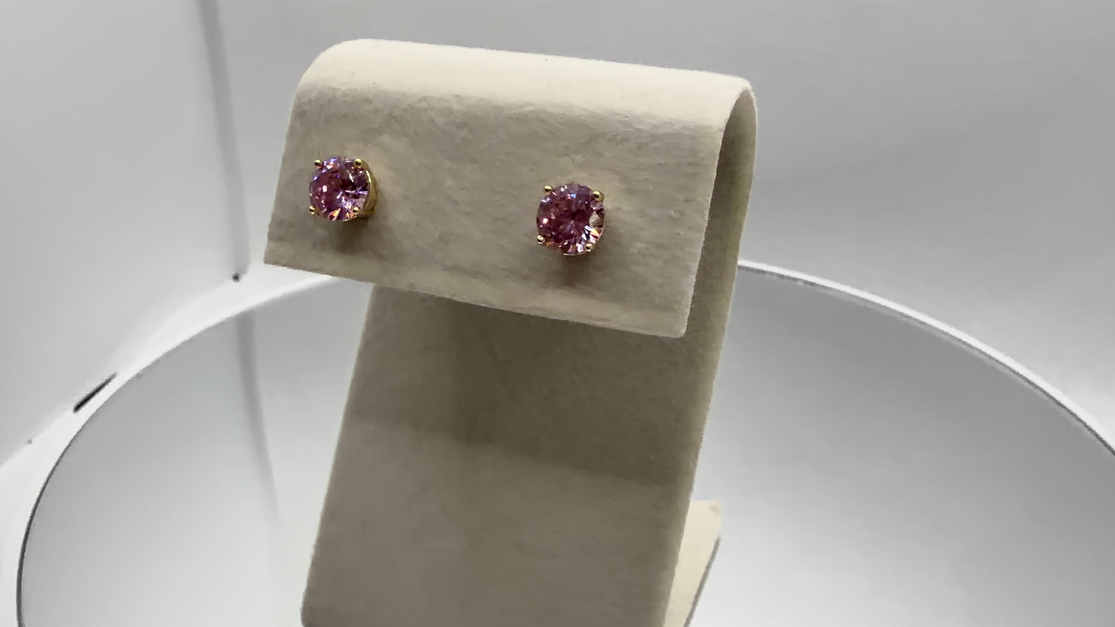 Round Solitaire Crystal Stud Earrings