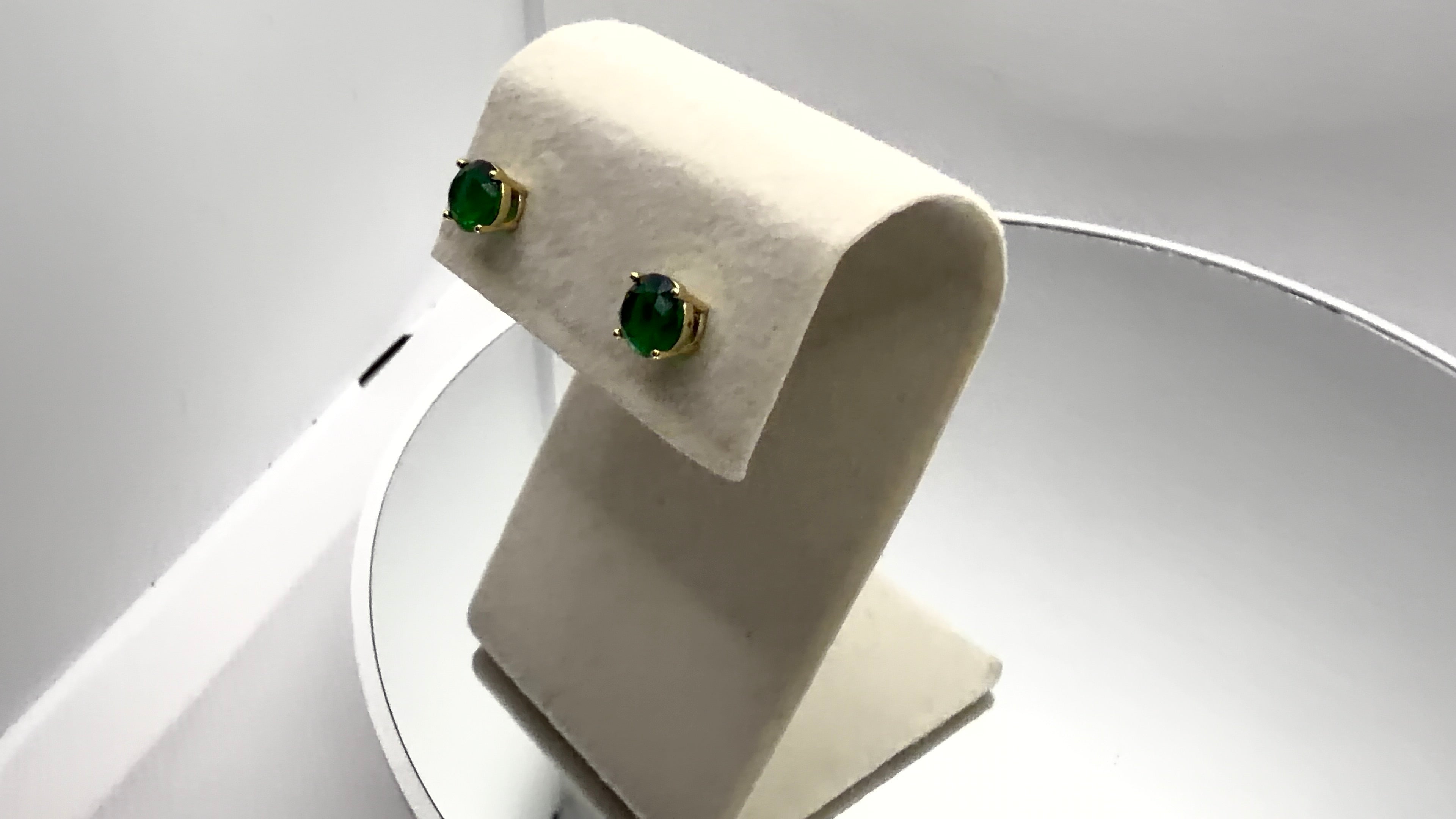 Round Solitaire Crystal Stud Earrings