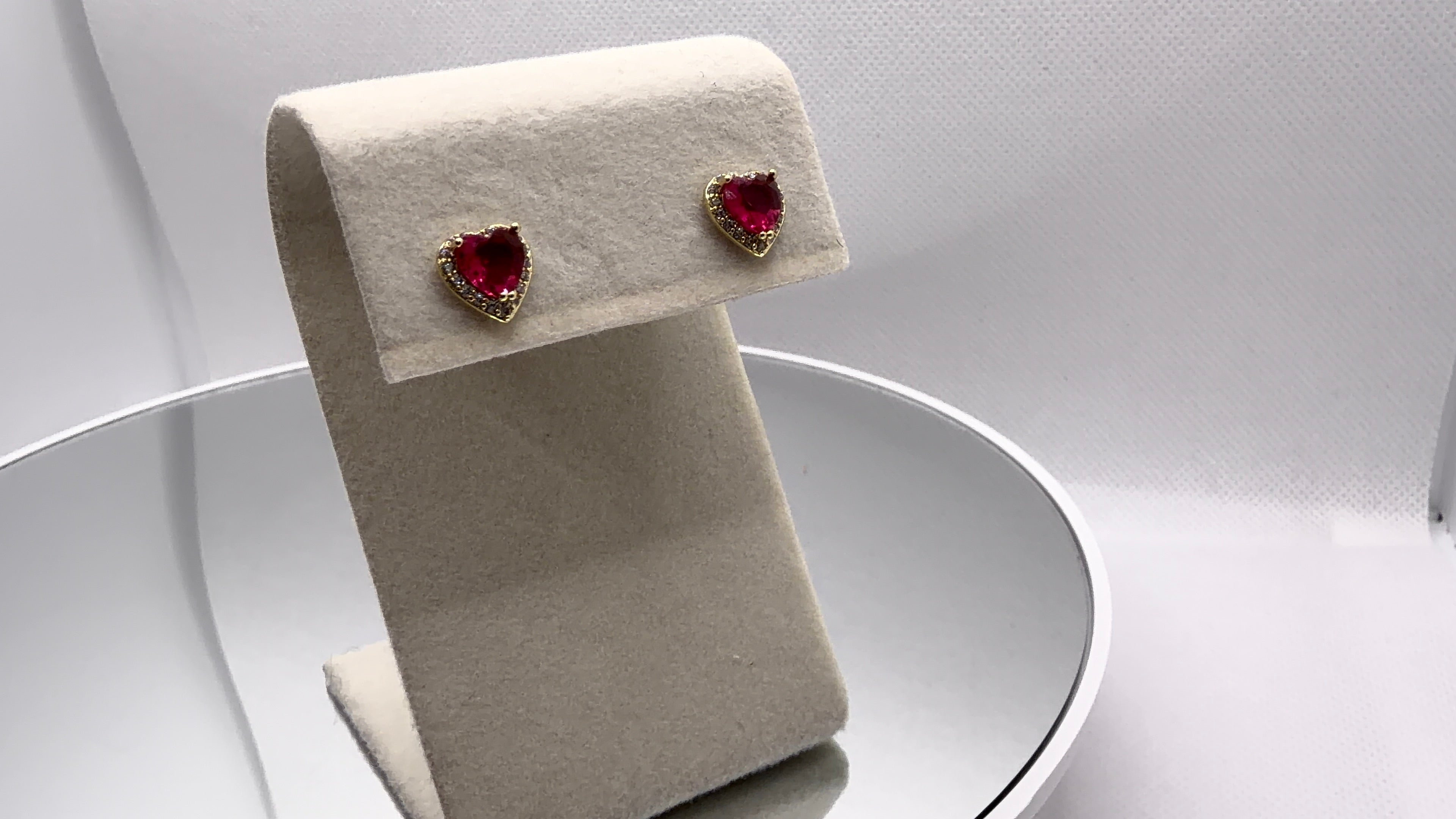 Heart Halo Stud Earrings