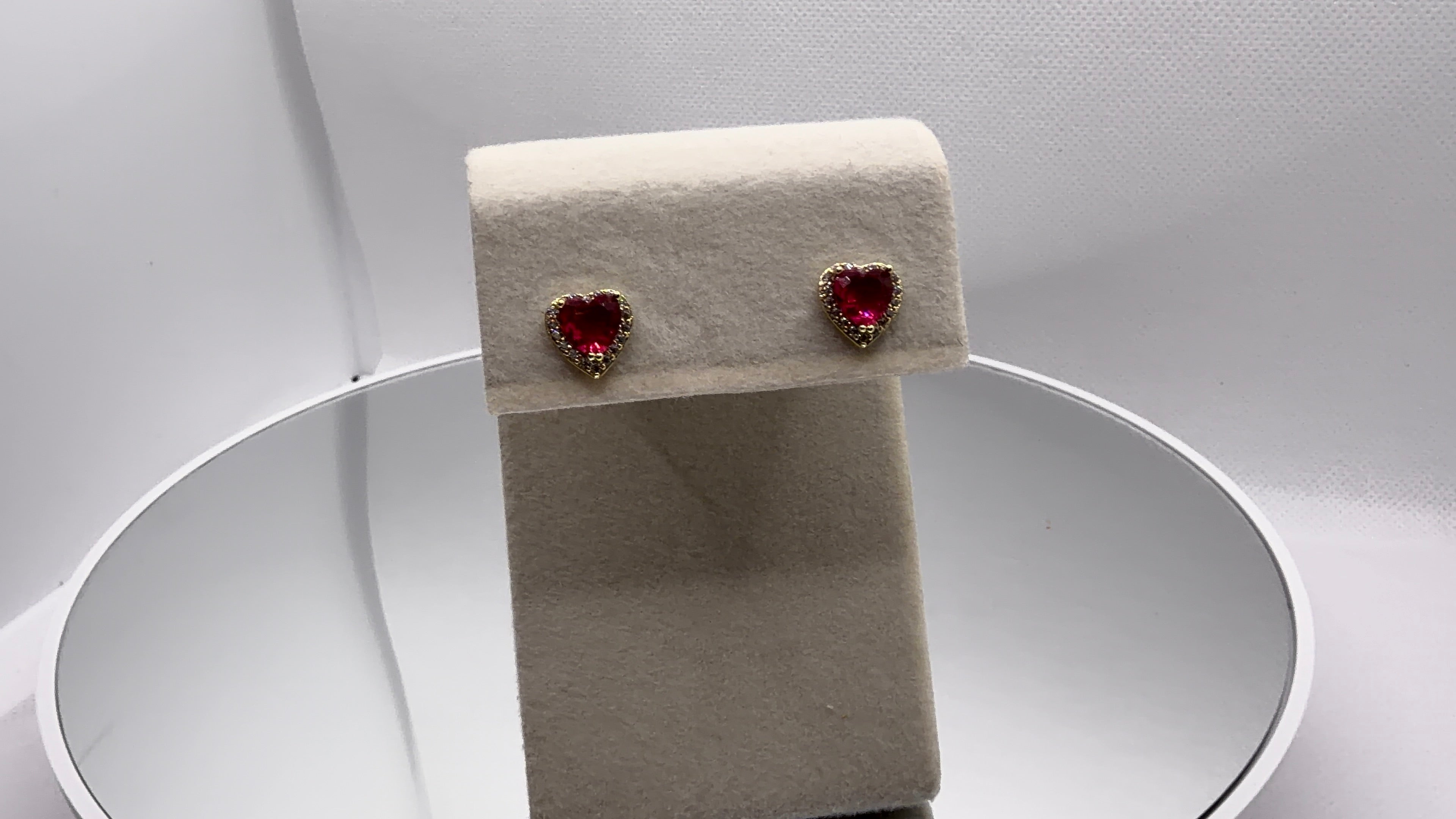 Heart Halo Stud Earrings