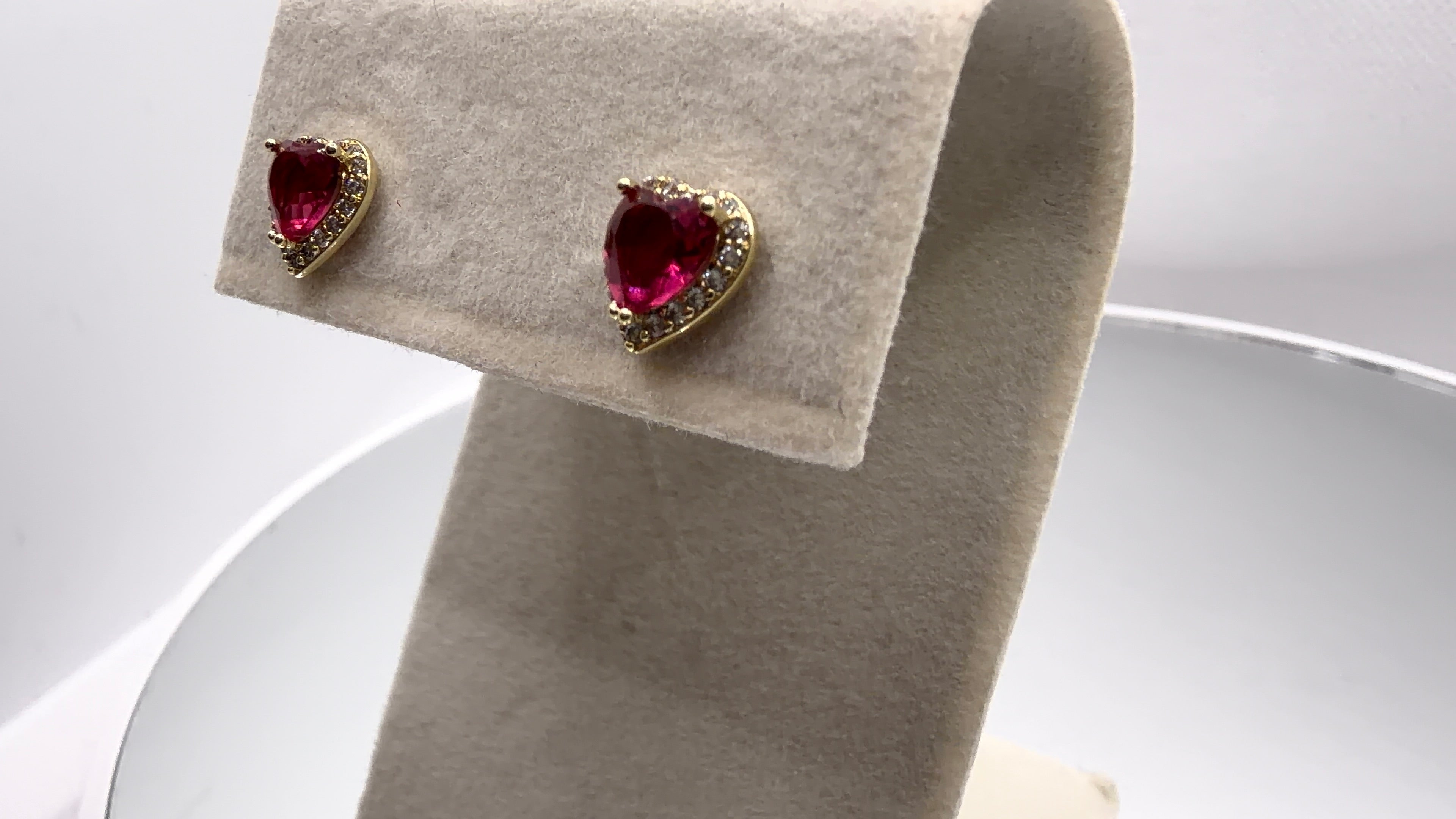 Heart Halo Stud Earrings