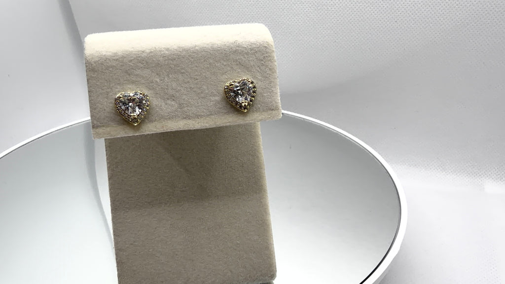 Heart Halo Stud Earrings