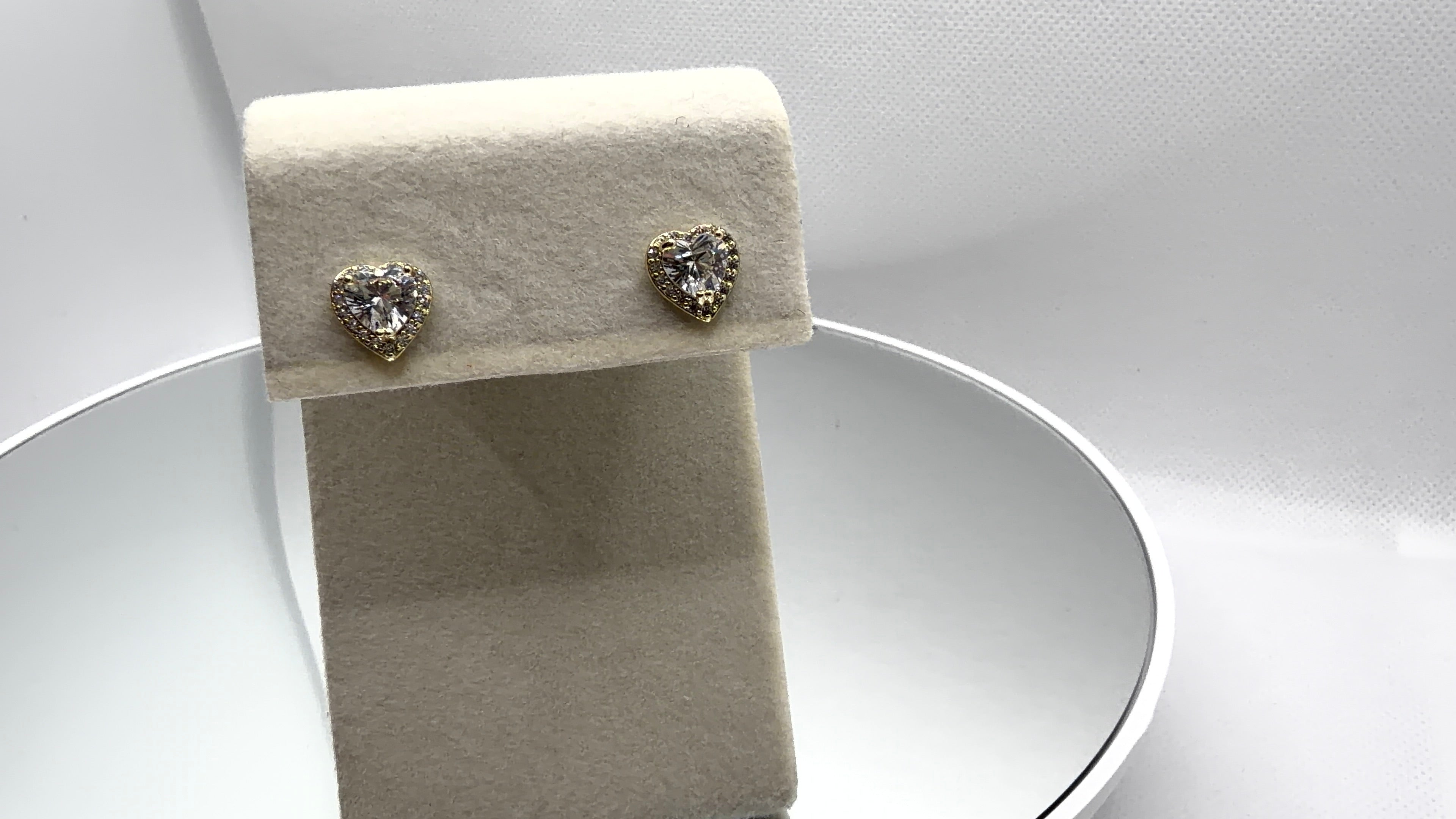 Heart Halo Stud Earrings