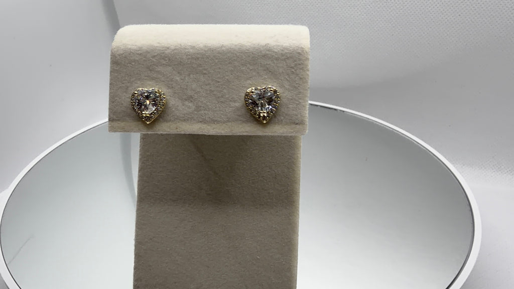 Heart Halo Stud Earrings