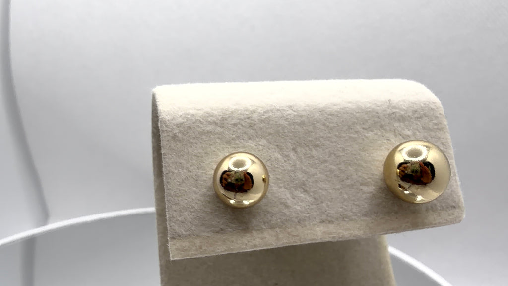 Polished Gold Ball Stud Earrings