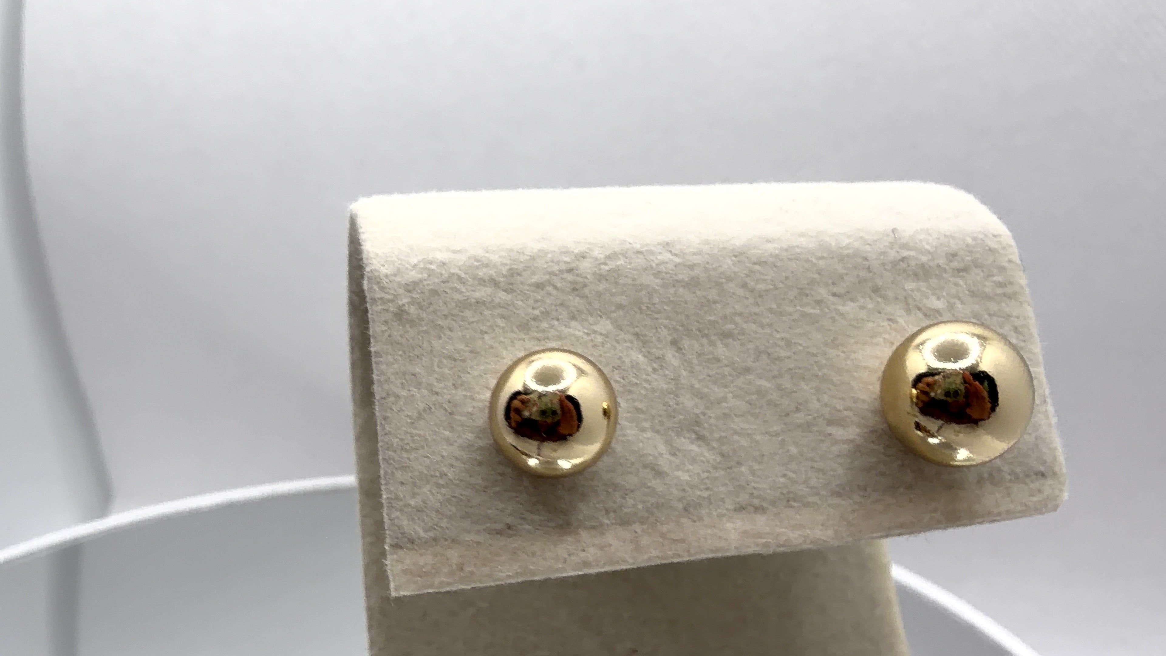 Polished Gold Ball Stud Earrings