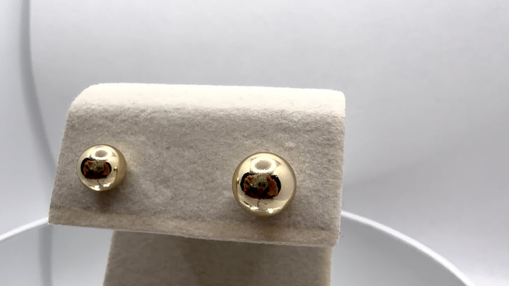 Polished Gold Ball Stud Earrings