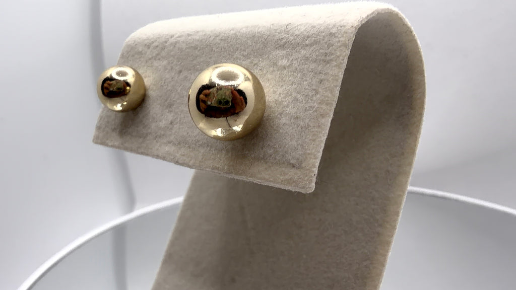Polished Gold Ball Stud Earrings