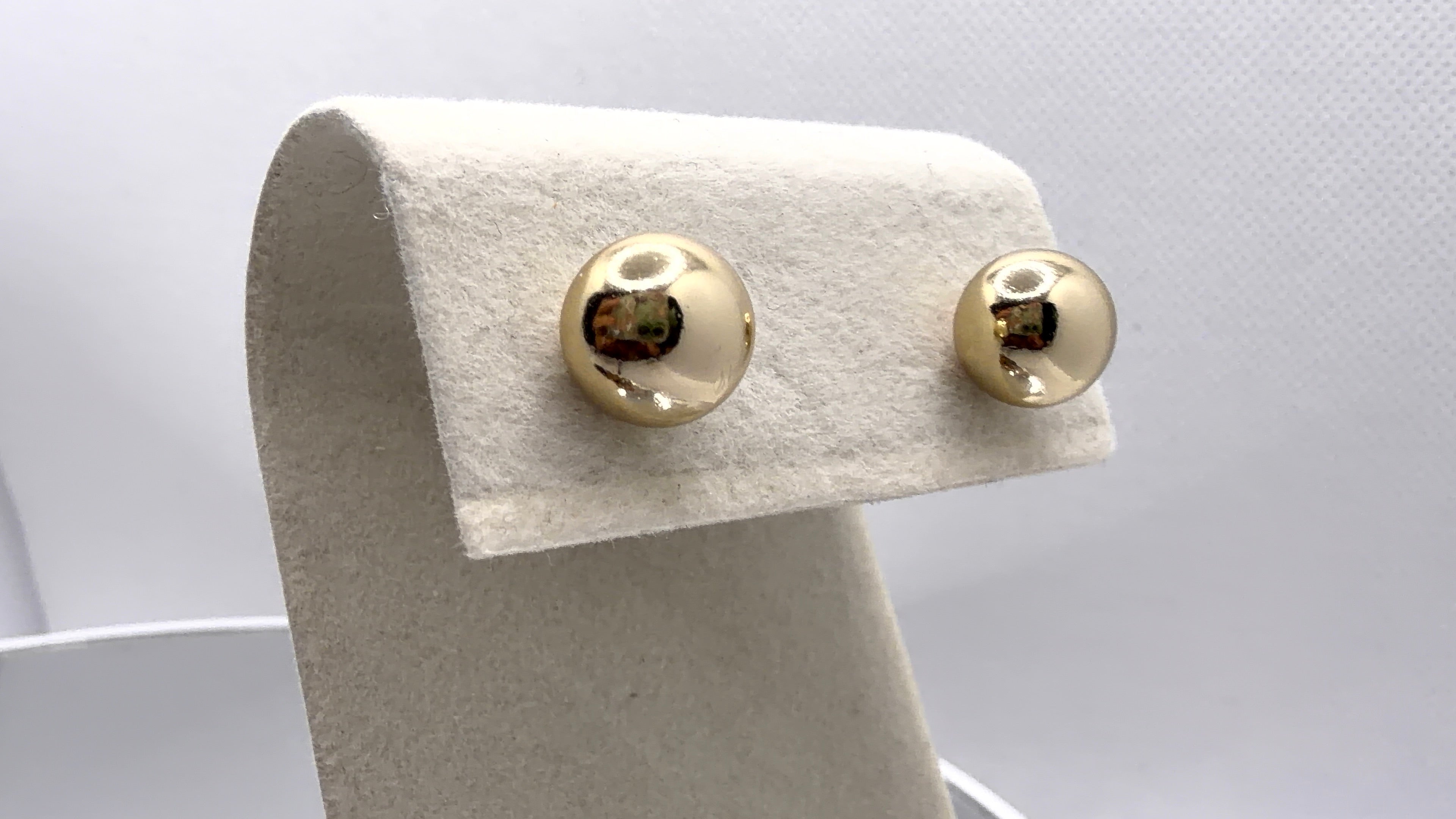 Polished Gold Ball Stud Earrings