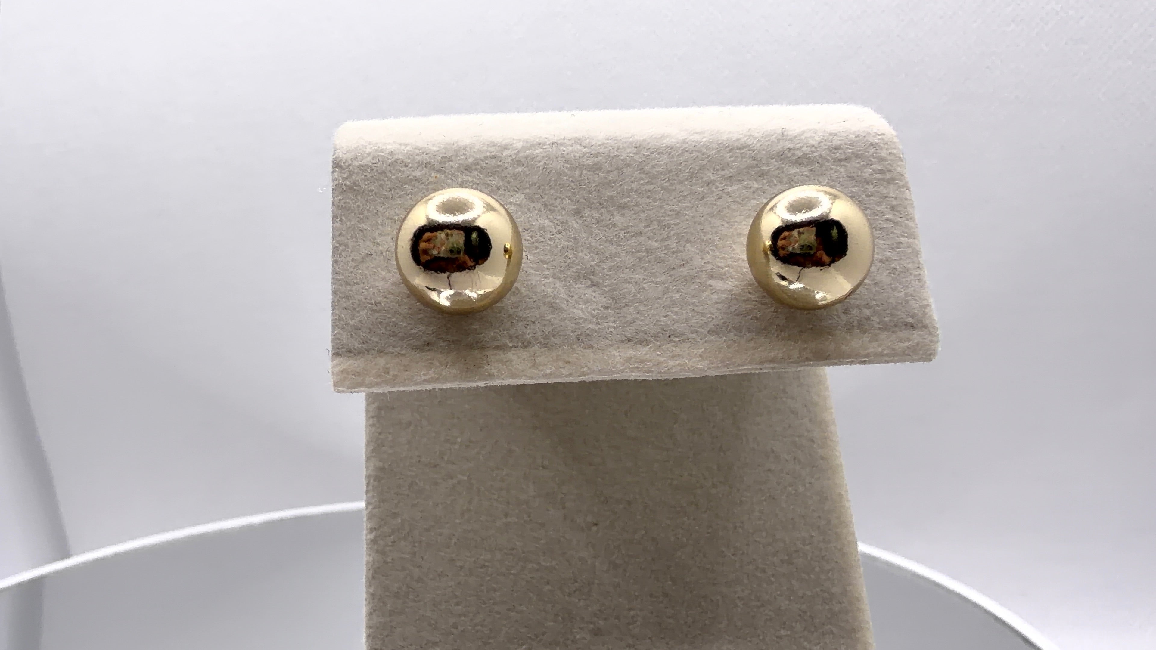 Polished Gold Ball Stud Earrings