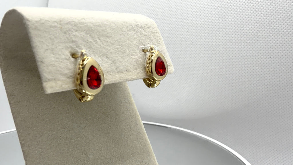Teardrop Bezel Crystal Clip Earrings