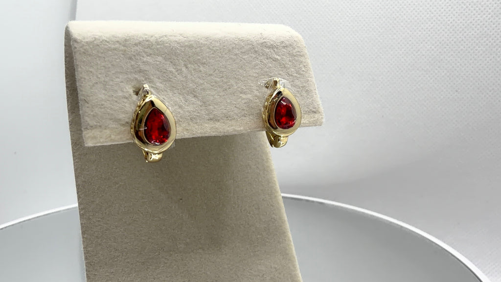 Teardrop Bezel Crystal Clip Earrings
