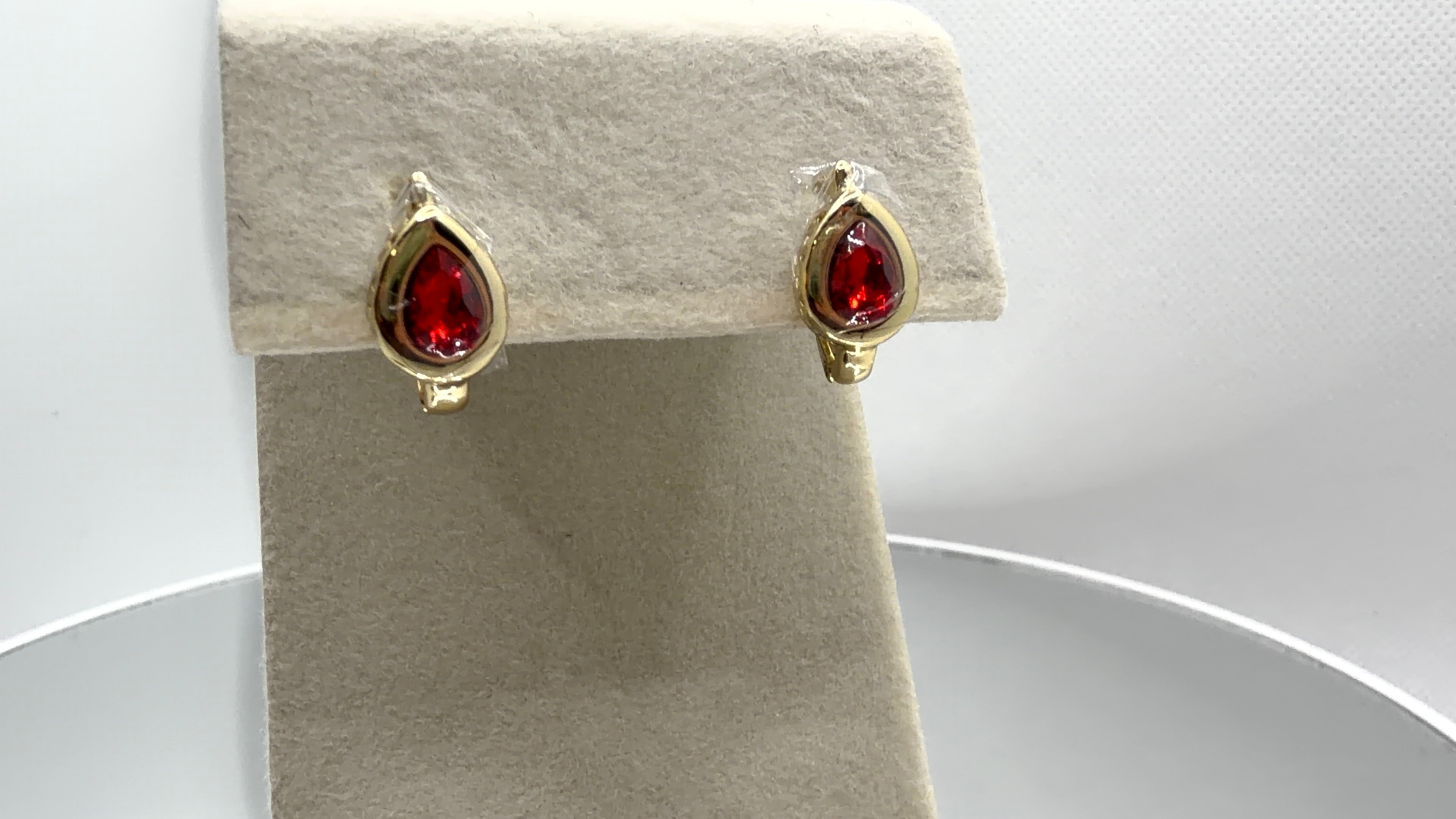 Teardrop Bezel Crystal Clip Earrings