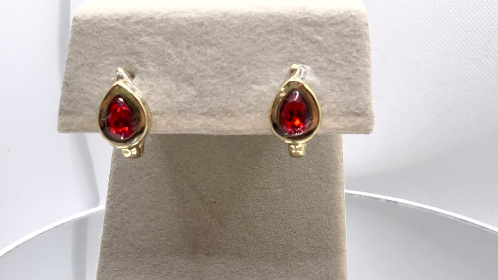 Teardrop Bezel Crystal Clip Earrings