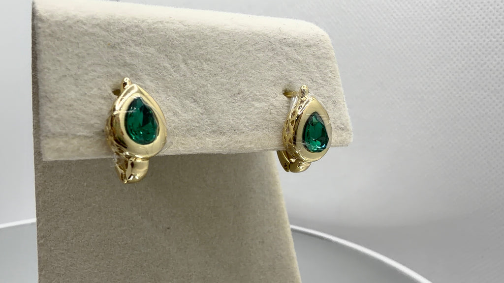 Teardrop Bezel Crystal Clip Earrings