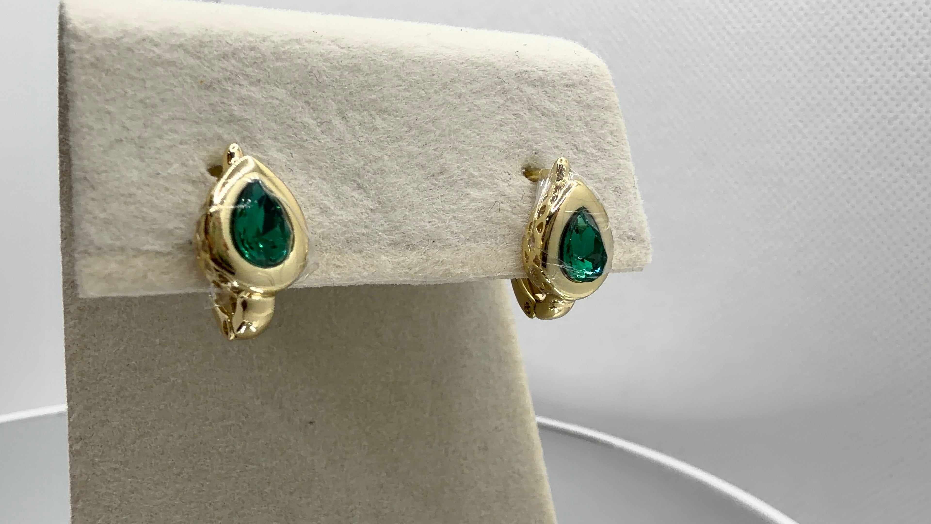 Teardrop Bezel Crystal Clip Earrings