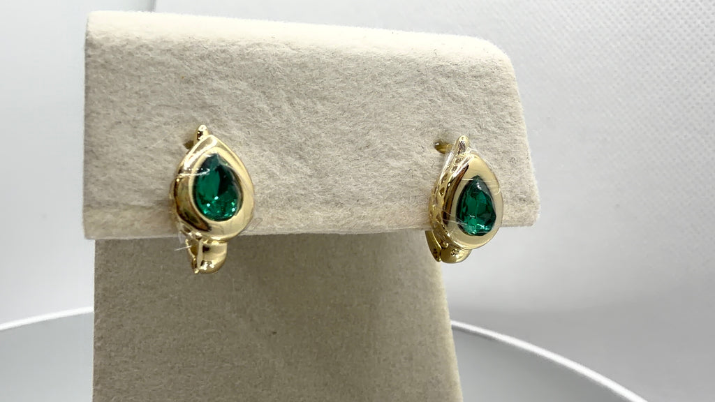 Teardrop Bezel Crystal Clip Earrings