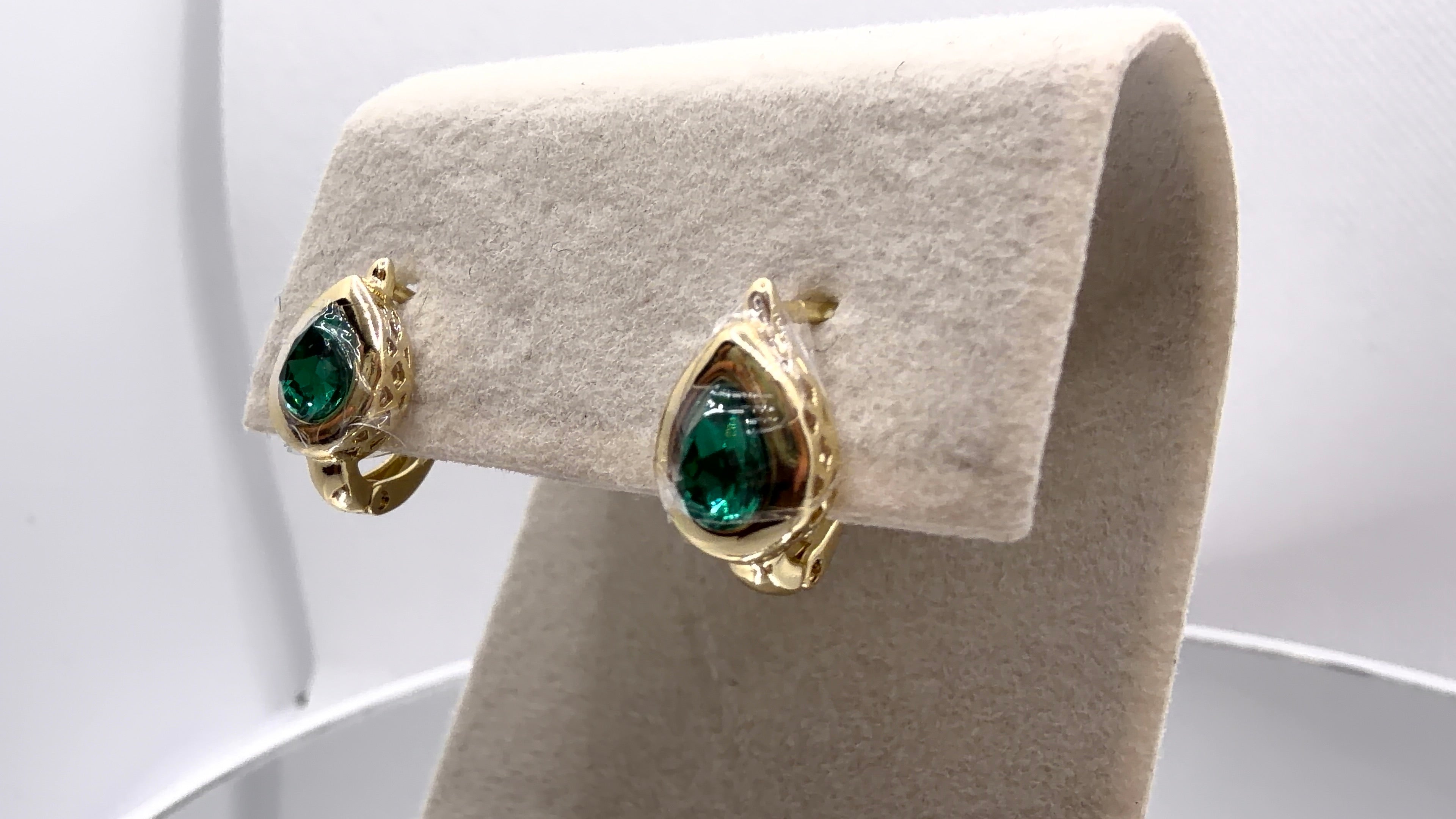 Teardrop Bezel Crystal Clip Earrings